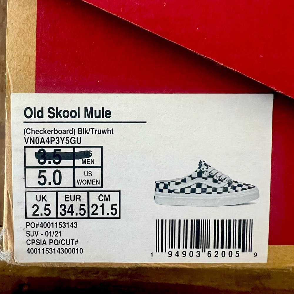 NEW Vans Old Skool MULES Checkerboard